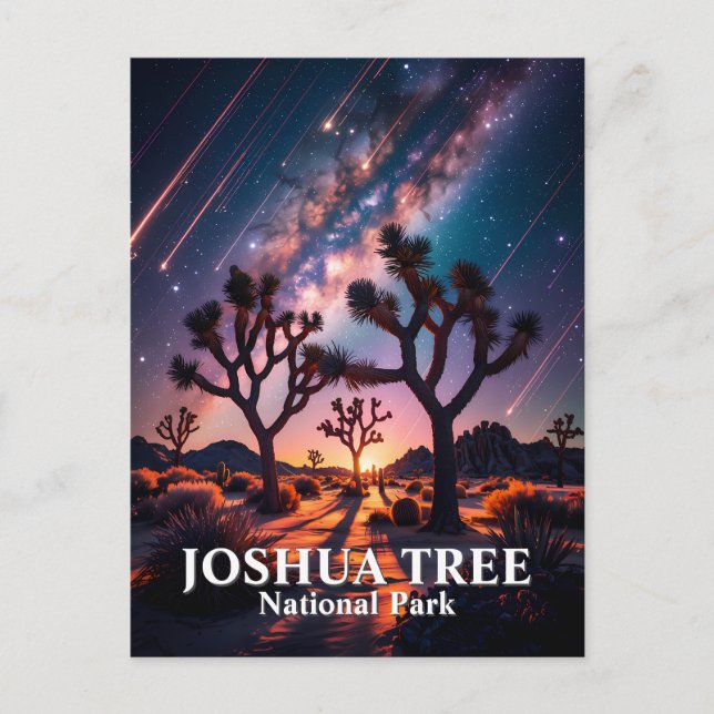 Custom Text Joshua Tree Night Sky Cosmic Landscape Vykort (Framsida)