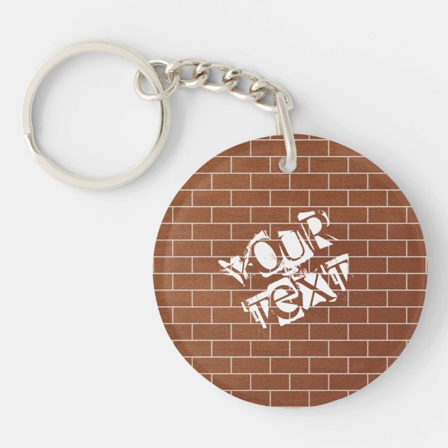 Custom Text Keychain with Brick Wall Design (Framsidan)
