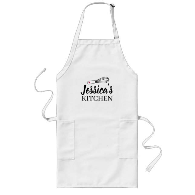 Custom Text Kitchen Apron Långt Förkläde (Framsidan)