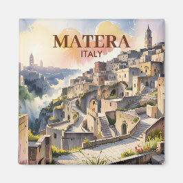 Custom Text Matera Italy Travel Sassi di Matera Magnet