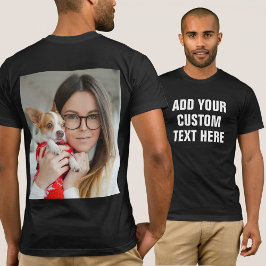 Custom Text Or Name & Photo On The Back  T Shirt