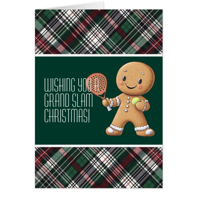 🎾🎄Custom text,  Padel Powered Christmas Hälsningskort (Framsidan)