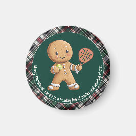 🎾🎄Custom text, Padel Powered Christmas Magnet