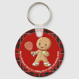🎾🎄Custom text, Padel Powered Christmas Nyckelring