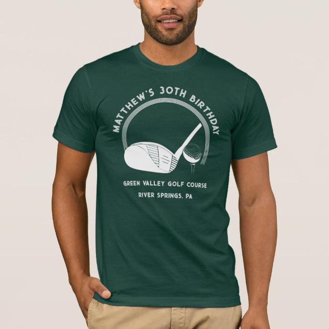 Custom Text Personalized Golf Event  T Shirt (Framsida)