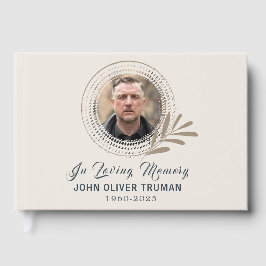 Custom Text Photo Memorial Funeral Leaves Gästböcker
