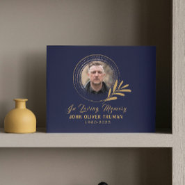 Custom Text Photo Memorial Funeral Leaves Gästböcker