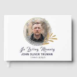 Custom Text Photo Memorial Funeral Leaves Gästböcker