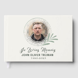 Custom Text Photo Memorial Funeral Leaves Gästböcker