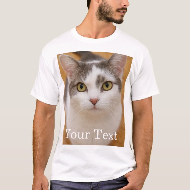 Custom Text Photo Personalized  T Shirt (Framsida)