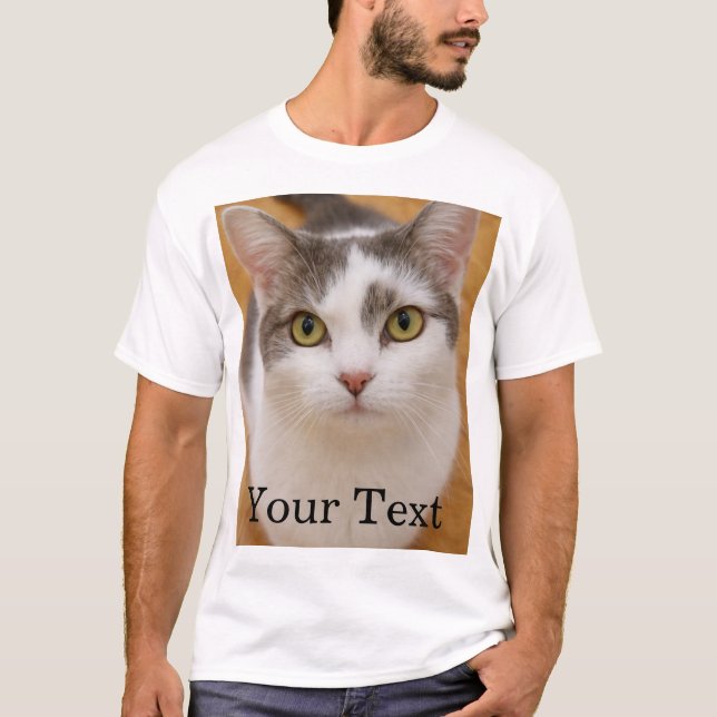 Custom Text Photo Personalized  T Shirt (Framsida)