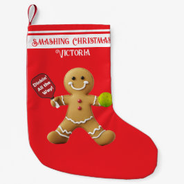 Custom text Pickleball Gingerbread Cheer Liten Julstrumpa