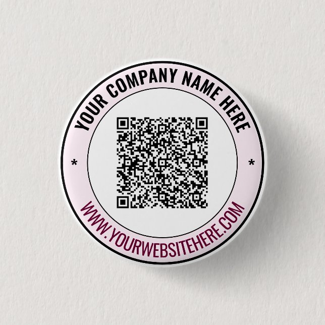 Custom Text QR Code Promotional Buttons Template Knapp (Framsida)