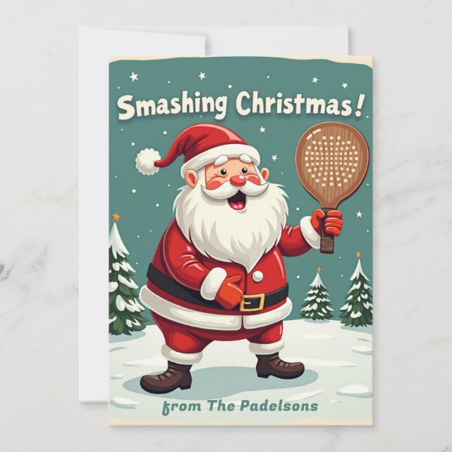 🎾🎄Custom text,  Serve & Celebrate Julkort (Framsida)