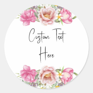 Custom Text Sticker Runt Klistermärke