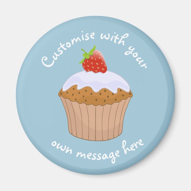Custom Text Strawberry Bun Cute Magnet (Framsidan)
