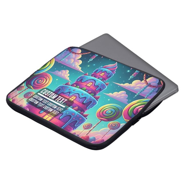 Custom Text Surreal Candy Landscape Sweet Dream Laptop Fodral (Framsida topp)