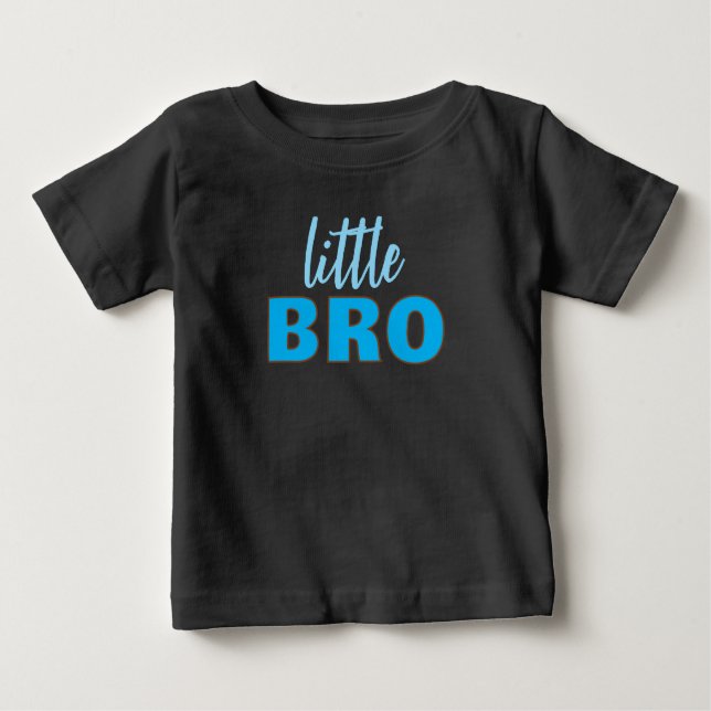 Custom Text Template Black & Blue Little Bro T Shirt (Framsida)