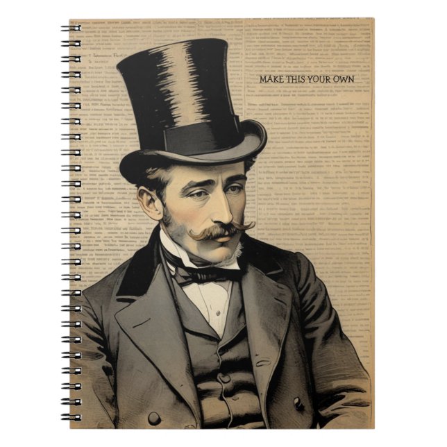 CUSTOM TEXT : The Gentleman | Notebook Journal Anteckningsbok (Framsidan)