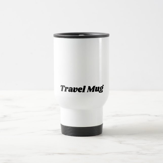 Custom Text Travel Mug in Clean White Finish Resemugg (Center)