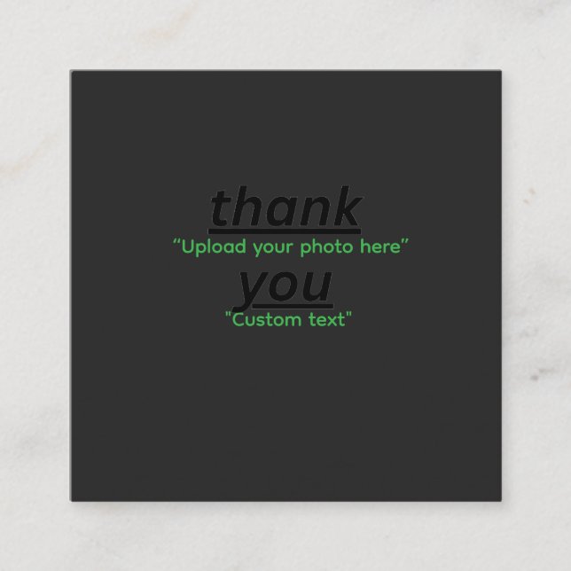 Custom Text & Upload Your Photo Personalized Fyrkantigt Visitkort (Framsida)