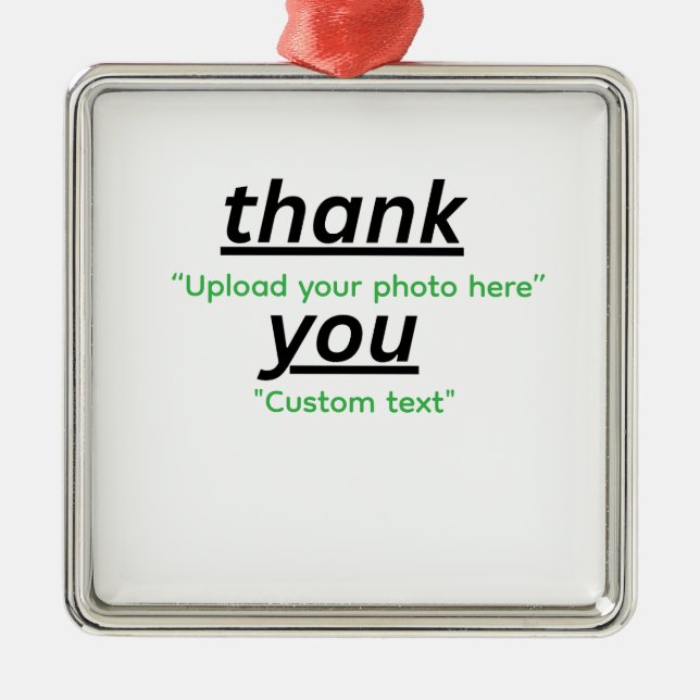 Custom Text & Upload Your Photo Personalized Julgransprydnad Metall (Framsidan)