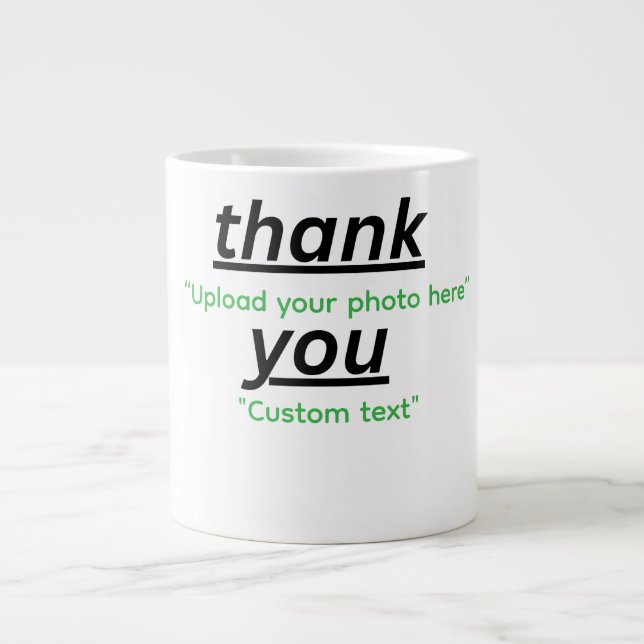 Custom Text & Upload Your Photo Personalized Jumbo Mugg (Framsidan)
