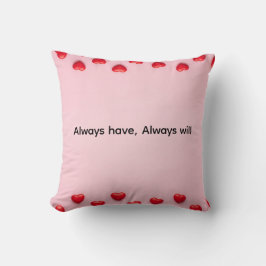 Custom text valentine heart border background kudde