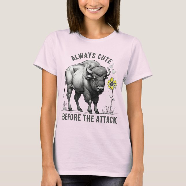 Custom text western buffalo flower American west T Shirt (Framsida)