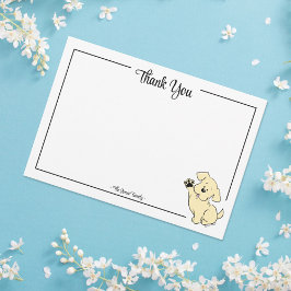 Custom Thank You Yellow Lab Puppy Note Card Tack Kort