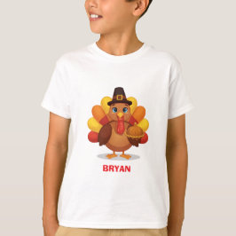 Custom Thanksgiving Turkey Kids T Shirt