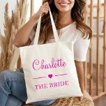 Custom The Bride Bachelorette Party Bridal Team Tygkasse<br><div class="desc">Custom The Bride Bachelorette Party Bridal Team Tote Bag</div>