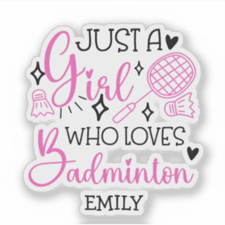 Custom This Girl Loves Badminton Girly Pink Klistermärken