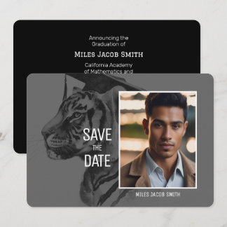 Custom Tiger Graduation Announcement Spara Datumet