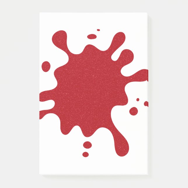 Custom Tomato Red Paint Splash Post-It Notes (Framsida)