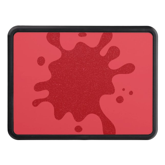 Custom Tomato Red Paint Splash Trailer Hitch Cover Dragkroksskydd (Framsidan)