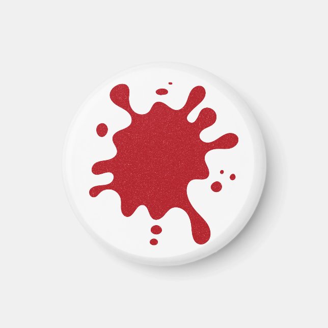 Custom Tomato Red Splash Magnet (White Base) (Framsidan)