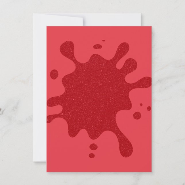 Custom Tomato Red Splash Matte Invitation Inbjudningar (Framsida)
