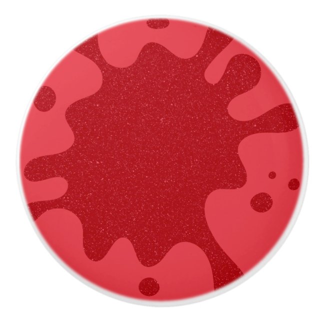 Custom Tomato Red Splash Textured Cabinet Knob Knopp (Framsidan)