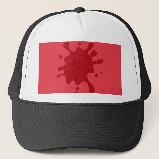 Custom Tomato Red Splash Trucker Hat Keps (Framsida)
