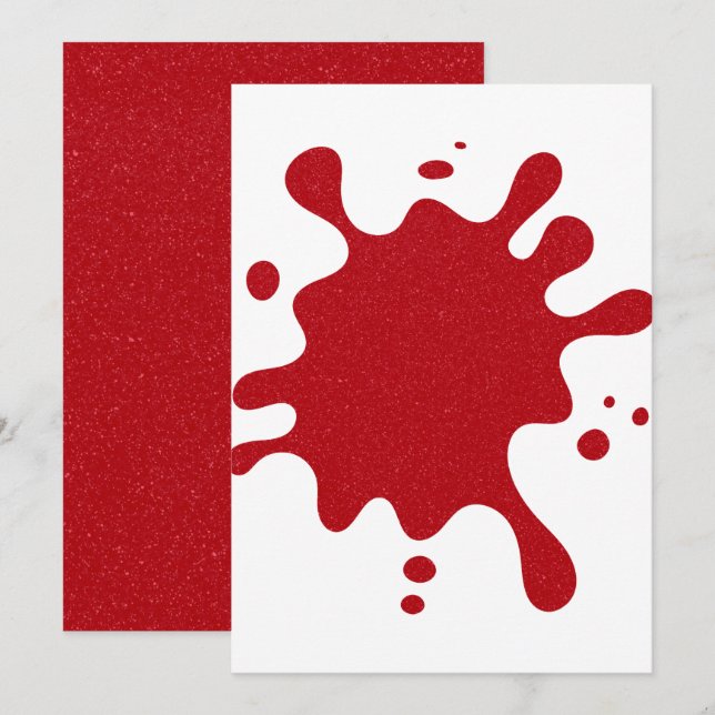 Custom Tomato Red Splatter Flat Holiday Card Julkort (Fram/baksida)
