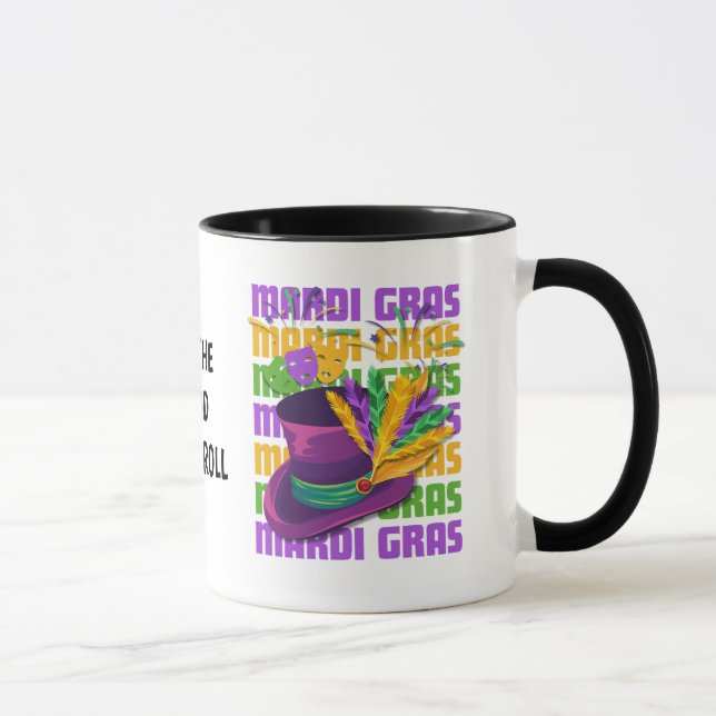 Custom Top Hat Feathers MARDI GRAS Mugg (Höger)