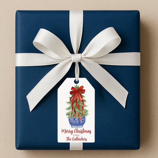 Custom Topiary Christmas Tree Presentetikett (Skapare uppladdad)