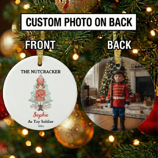 Custom Toy Soldier Nutcracker Photo Christmas Julgransprydnad Keramik