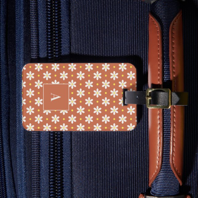 Custom Travel Gift for Women Personalized Daisy Bagagebricka (Framsida Insitu 4)