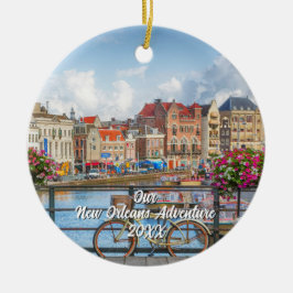 Custom Travel Photo Christmas Tree Julgransprydnad Keramik