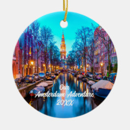 Custom Travel Photo Christmas Tree Julgransprydnad Keramik
