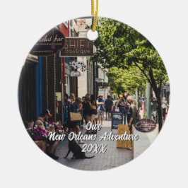 Custom Travel Photo Christmas Tree Julgransprydnad Keramik