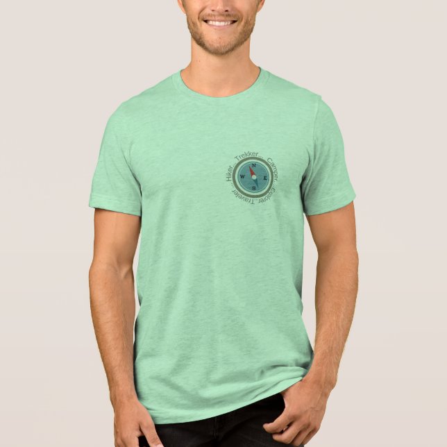 Custom "Traveler & Explorer" Compass T-Shirt – Min (Framsida)