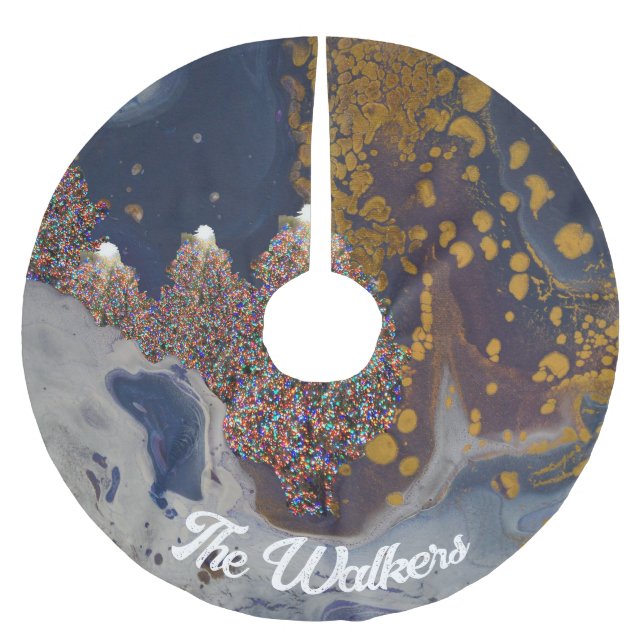 Custom Tree Skirt, Brushed Polyester Julgransmatta Borstad Polyester (Framsidan)